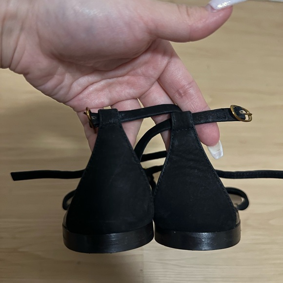 Giuseppe Zanotti Black Leather Embellished Strappy Flat Sandals Size 6,5US - Picture 4 of 5